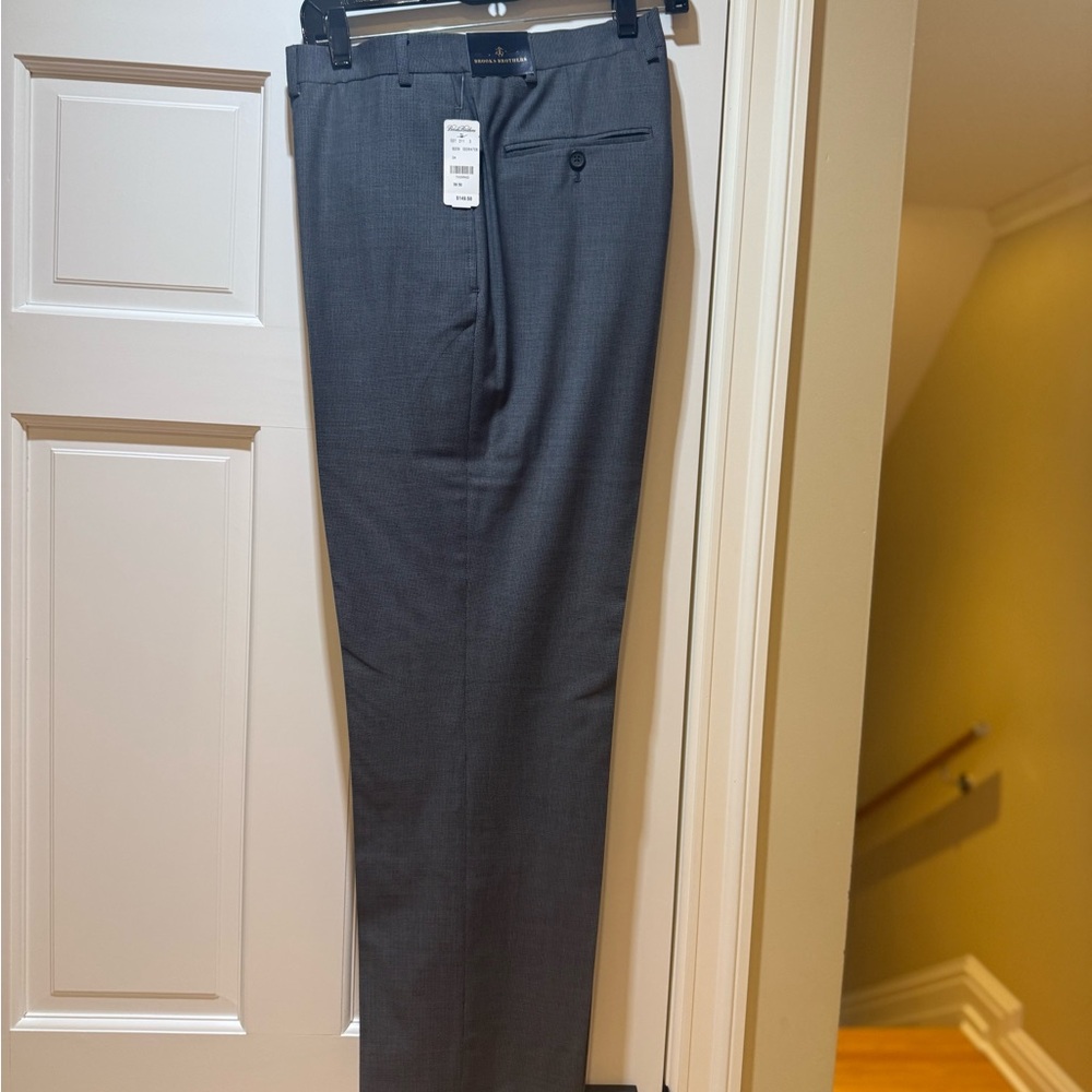 Brooks Brothers Gray Dress Trousers Classic Straight-Leg